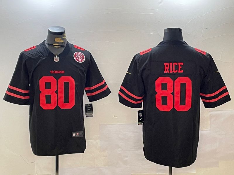 Men San Francisco 49ers #80 Rice Black Second generations 2024 Nike Limited NFL Jersey style 3->san francisco 49ers->NFL Jersey